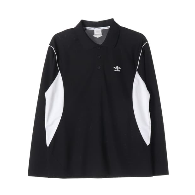 엄브로 블랙 화이트 배색 긴팔 카라티 XL