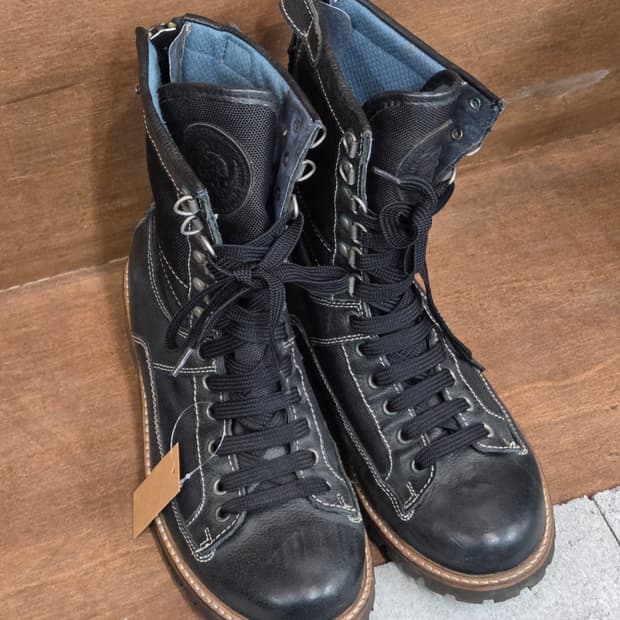 DIESEL 디젤 레더 캔버스 워커 부츠