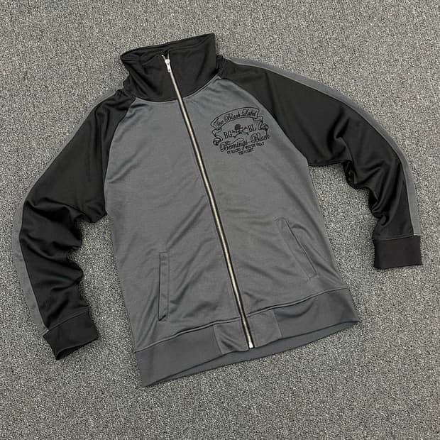 L)Japanese vintage Y2k스컬자수 그레이블랙 트랙탑 져지