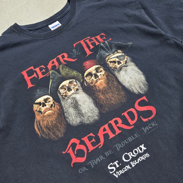 길단 FEAR THE BEARDS 스컬 반팔 티셔츠