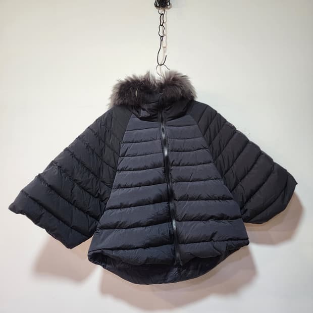 TATRAS 블랙 퍼 후드 숏패딩 양면