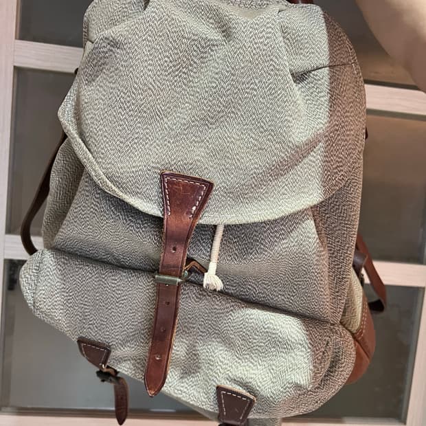 rrl / 더블알엘 그레이그린 레더직물 백팩 / 프리