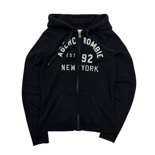 Abecrombie 아베크롬비 딱붙핏 후드집업 네이비 S