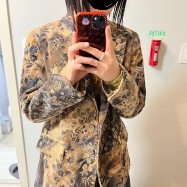 Teak 티크 플라워 코듀로이 자켓