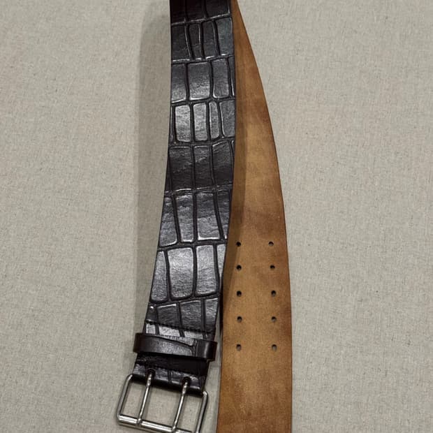 꼼데가르송 브라운 레더 벨트