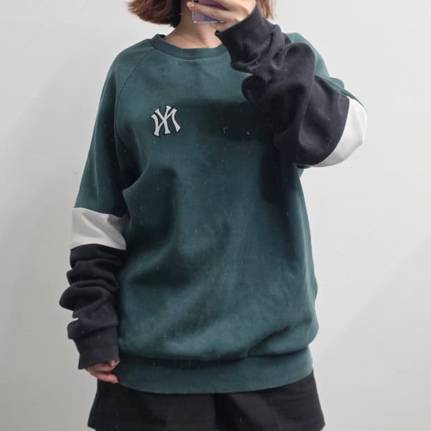 [프립]XL/MLB 뉴에라 맨투맨 그린