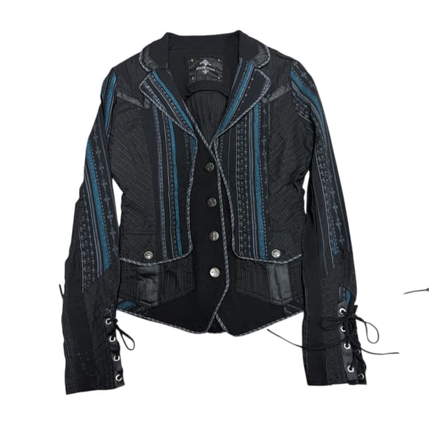 오즈온 오즈크로스 ozz croce 레이스 아일렛 디테일 고딕 자켓