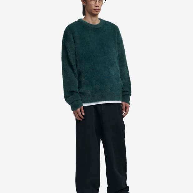 노매뉴얼 니트 CROPPED HAIRY KNIT - FOREST