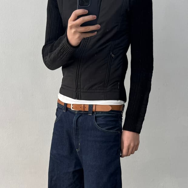 [S] 아르마니 익스체인지 나일론 울  하이브리드 집업 자켓