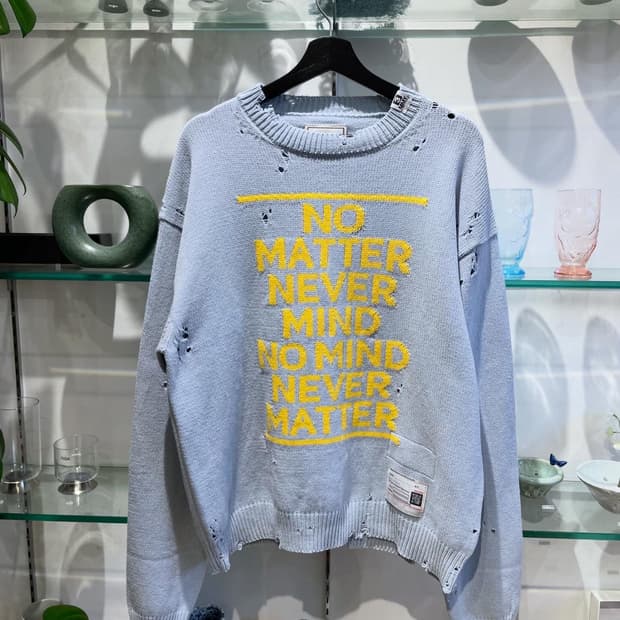 미하라야스히로 letterd knit pullover