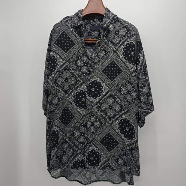 SICKOS 반다나 페이즐리 반팔 셔츠 / 스트릿 빈티지 오버핏 셔츠