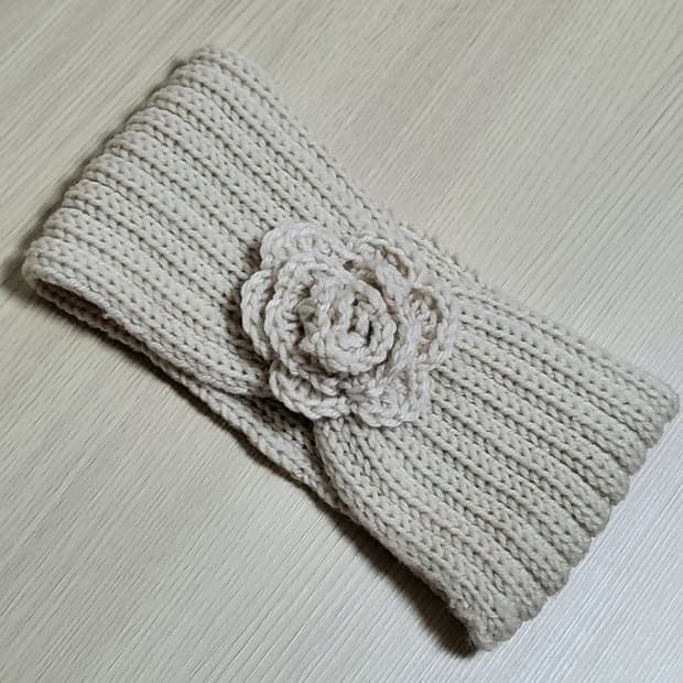 코사지 헤어 밴드 아이보리