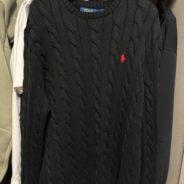 폴로 꽈배기 니트