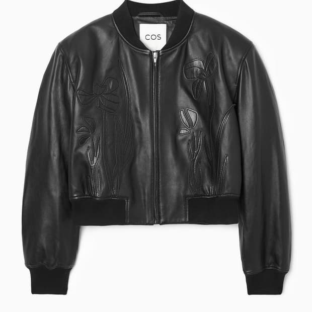 COS 코스 레더 봄버 자켓