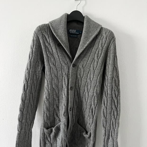 폴로 랄프로렌 숄카라 케이블 니트 가디건