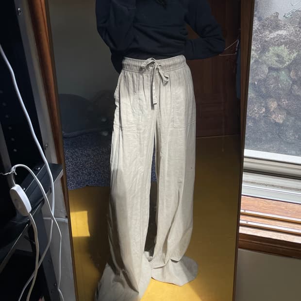 wide leg linen trousers
