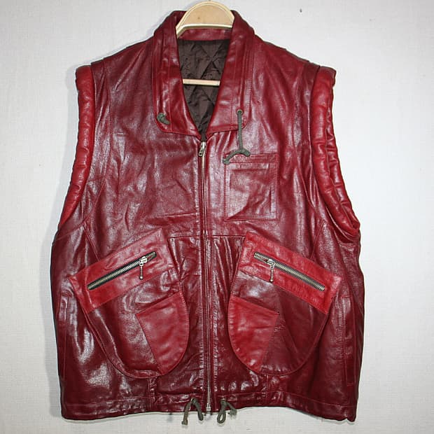 Vintage Leather vest 가죽조끼 우리100)