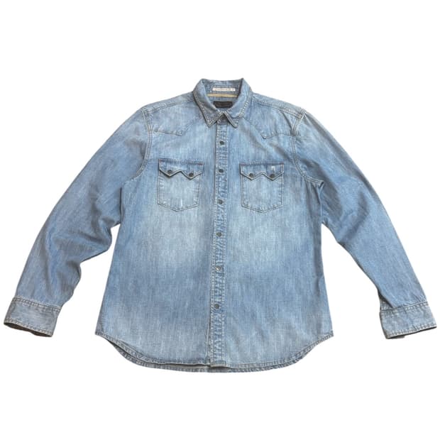 GUESS LINCOLN 데님 웨스턴 셔츠