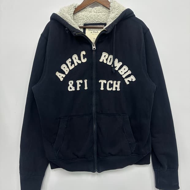 아베크롬비 네이비 털후드집업