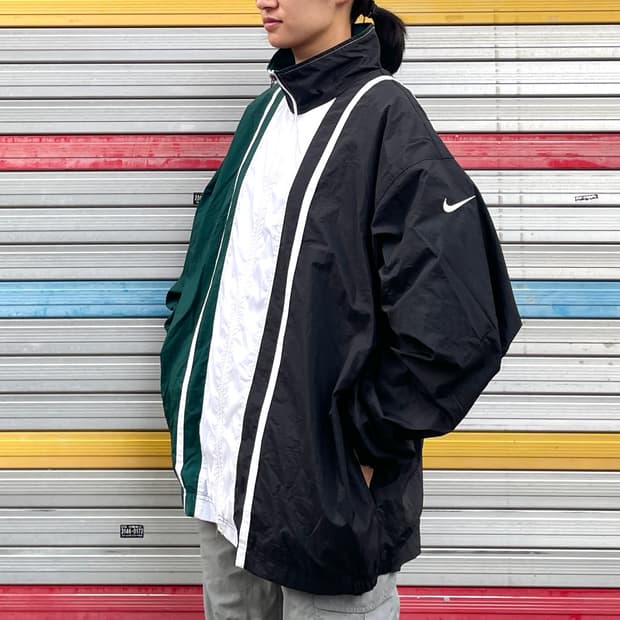 90s 나이키 컬러블록 오버핏 트랙자켓 올드스쿨 바람막이 L XXL