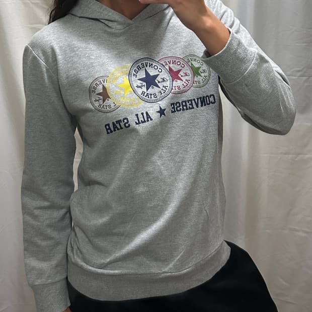 빈티지 converse 프린팅 후드티