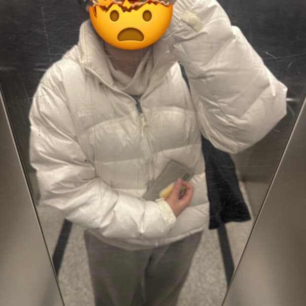 노스페이스 눕시 패딩 화이트