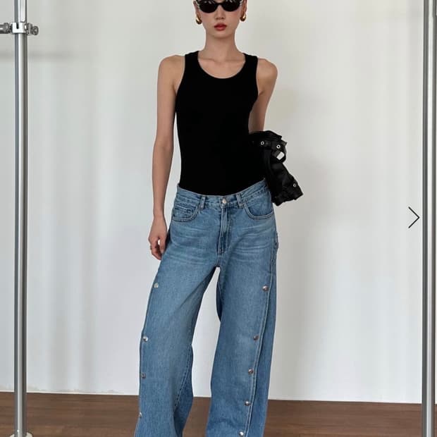 Buttoned wide jean vintage blue 데님팬츠 M