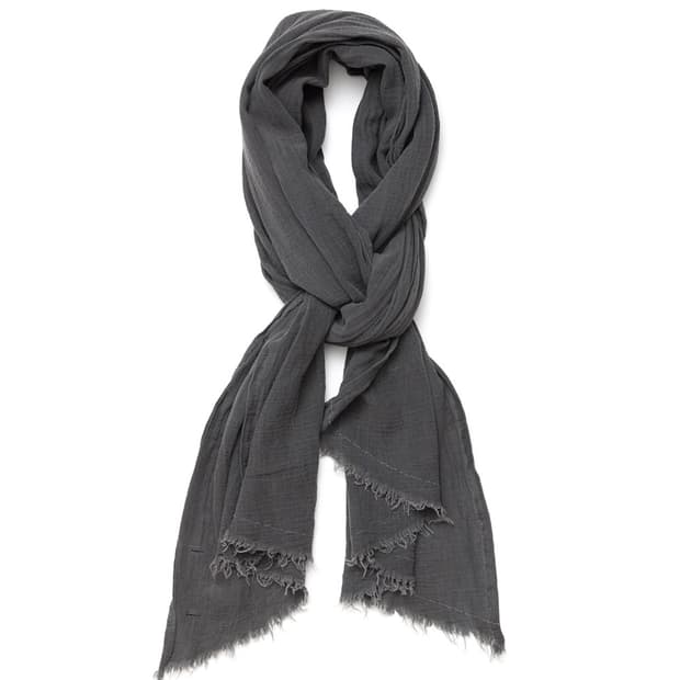 해칭룸 크링클 거즈 스카프 다이드 그레이