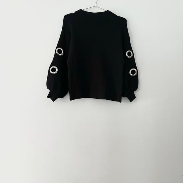 Eyelet point knit / black