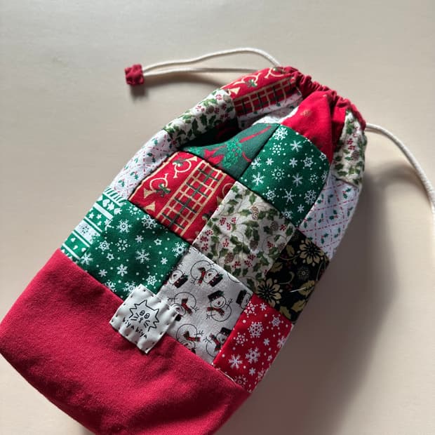 크리스마스 큼직 파우치 / 스트링파우치 / 주머니