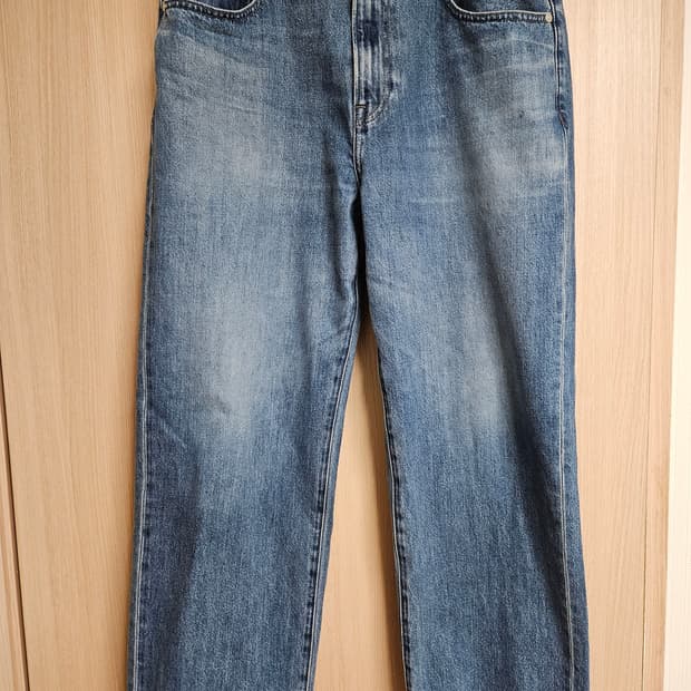 유니클로 남성 배기진 65블루 33