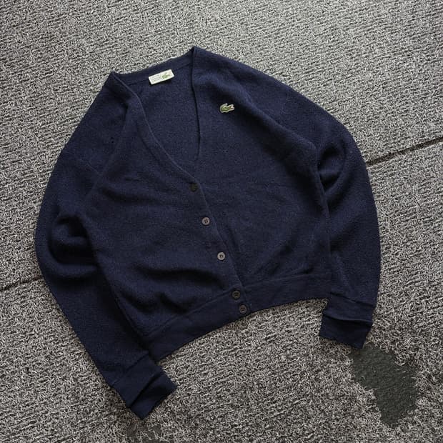 라코스테 아카이브 네이비 울 가디건 3332
