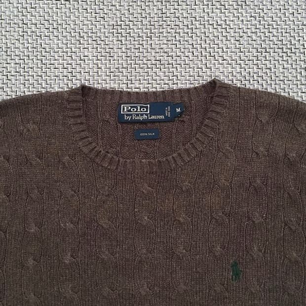 90s silk 100% cable knitwears