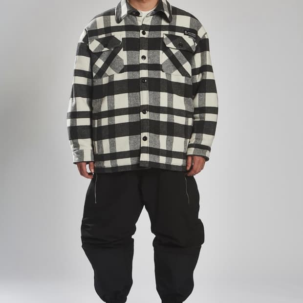 윌리 차바리아 패디드 플란넬 셔츠 자켓