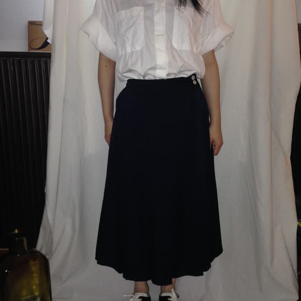 long pleated skirt
