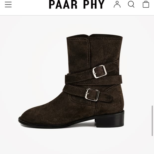 파르피 빈티지 앵클 부츠 다크 브라운 