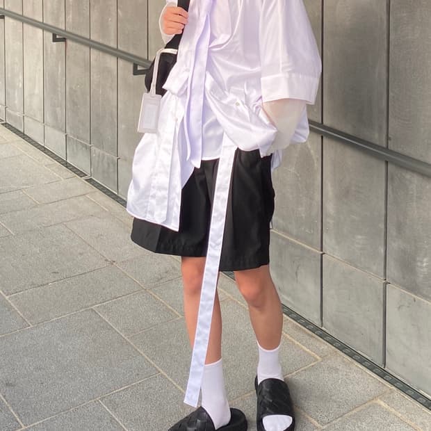 rbu - 오버 스트랩 레이어드 셔츠