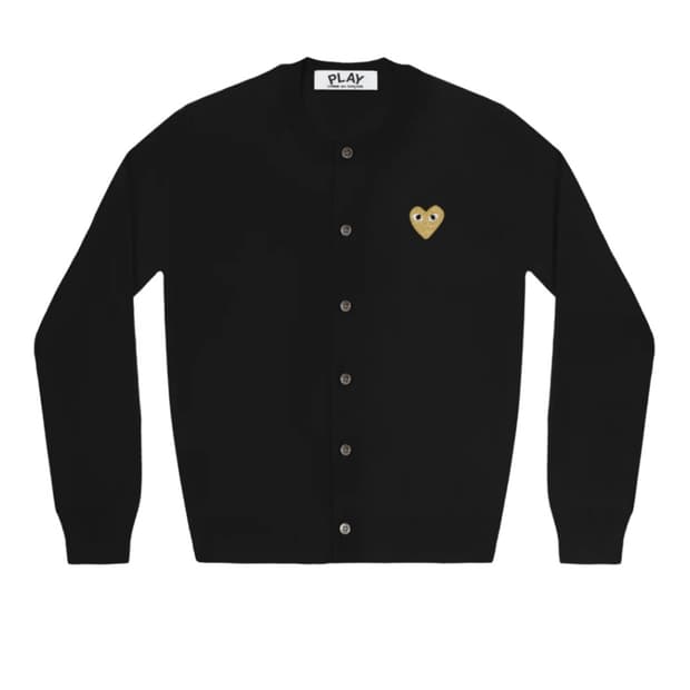 꼼데가르송 플레이 골드와펜 블랙 가디건