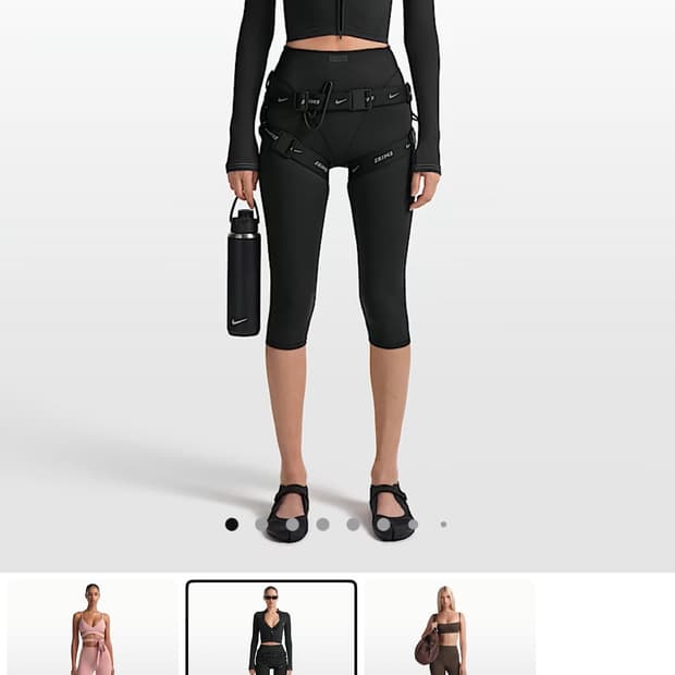 나이키 스킴스 매트 V 패널 17인치 크롭 레깅스 옵시디언 블랙