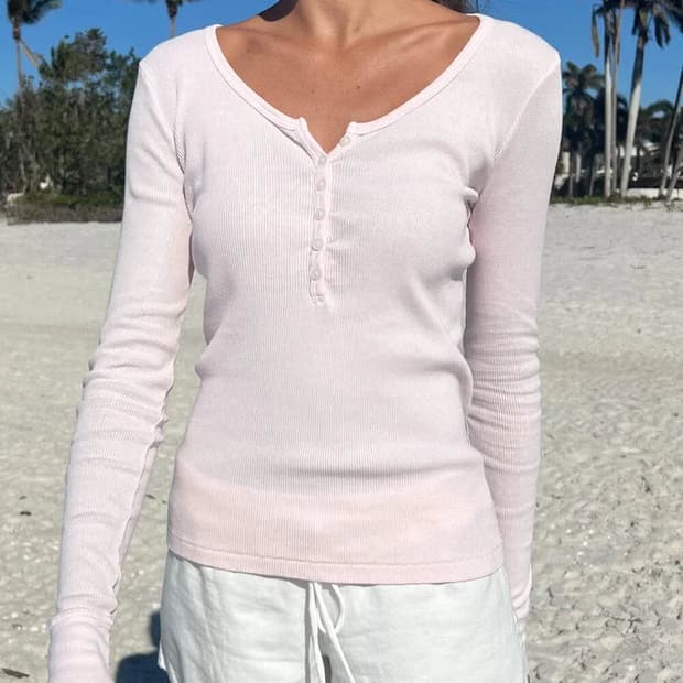 브랜디멜빌 젤리탑 핑크 니트 티셔츠