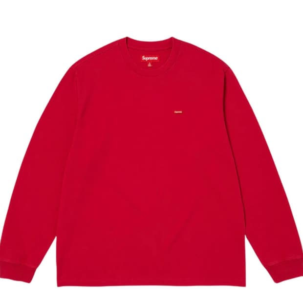 25fw슈프림 미니로고 롱슬리브 M 다크 레드 