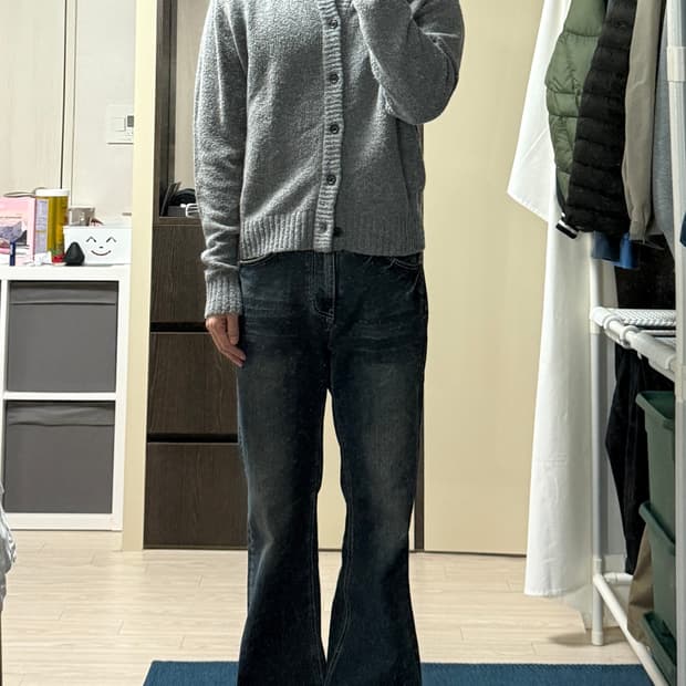 토니웩 베이비 알파카 브러시드 크루넥 가디건 L