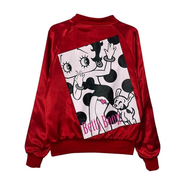 [Betty Boop] 베티붑 백프린트 새틴 자켓