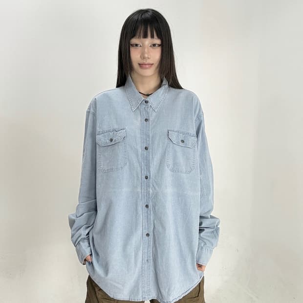 Wrangler 데님 긴팔셔츠