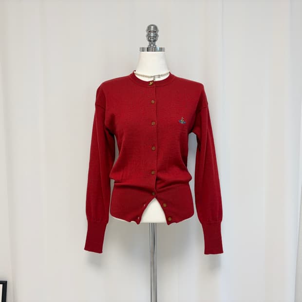 비비안웨스트우드 임포트 울 가디건 레드