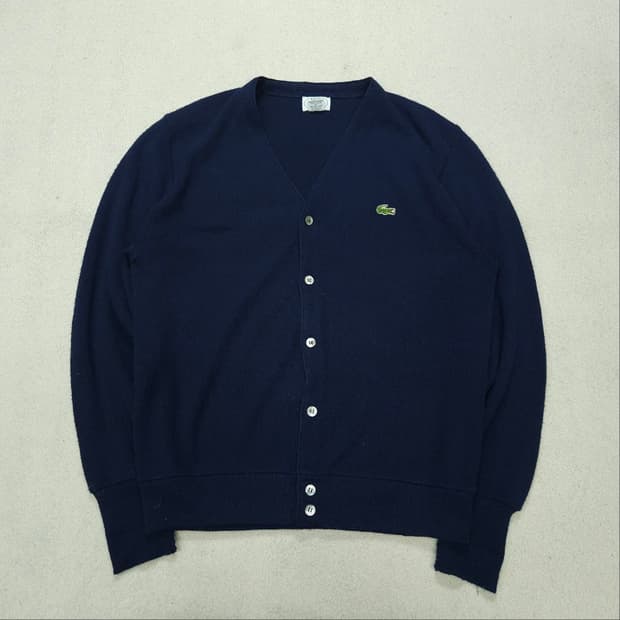 70s izod 라코스테 아크릴 가디건 L made in usa