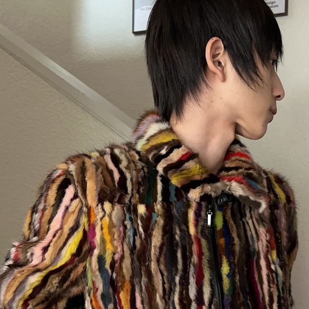 밍크 멀티컬러 럭셔리 자켓