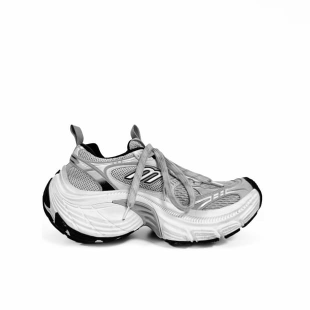 [43] 발렌시아가 남성 10XL 스니커즈 화이트 그레이 실버 블랙