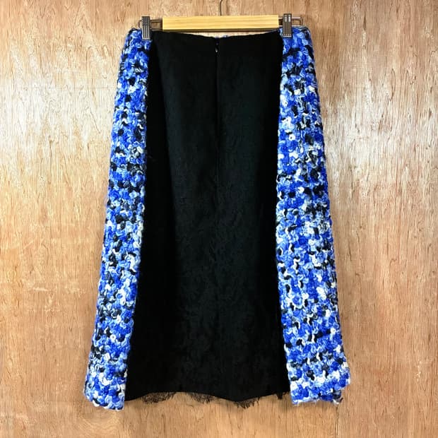 메종 마르지엘라 16S/S 블루 부클레 미디 스커트