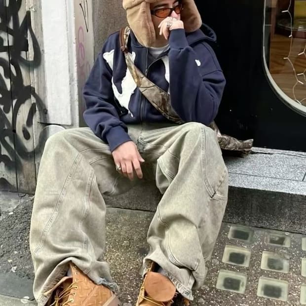 Memory Lane Park NY 후드 집업 네이비 